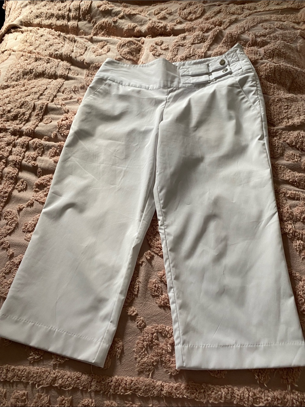 Izod White Cropped Wide-Leg Capris